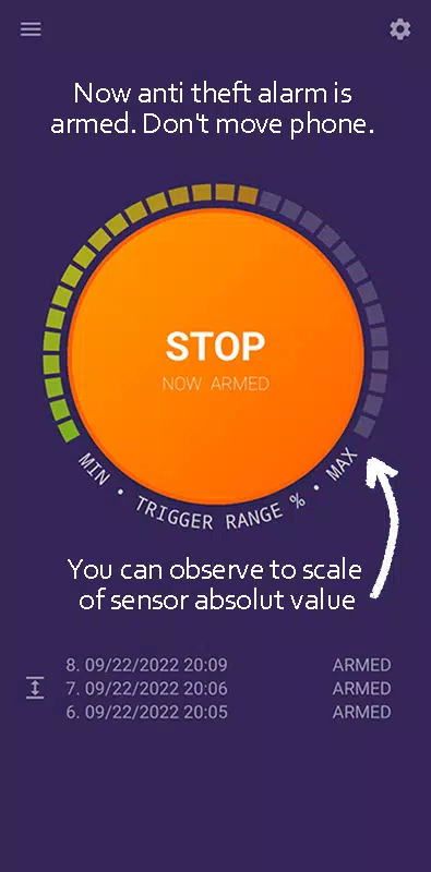 Anti theft mobile alarm Screenshots