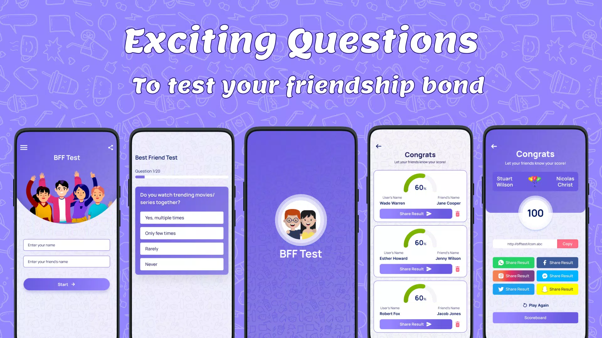 BFF Test Screenshots