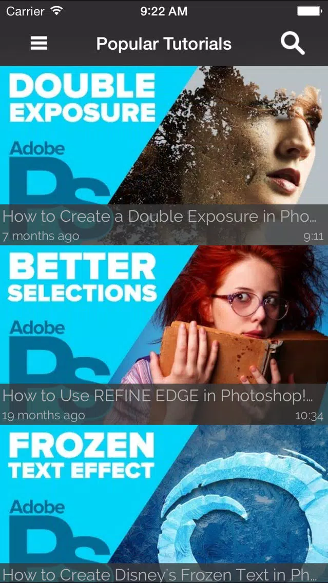 Video Tutorials for Photoshop Screenshots
