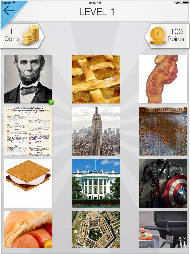 Word Pic Quiz Patriot Test - test your knowledge of American Icons, Landmarks and Pastimes iPad Screenshots