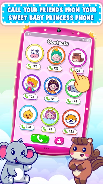 Capturas de tela do Pink Princess Phone for Girls