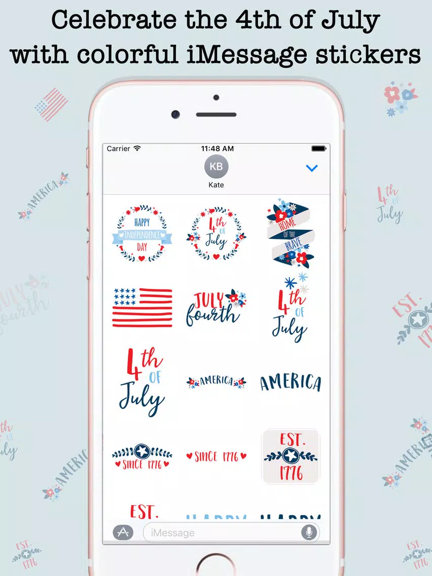 Animated 4th Of July Stickers For iMessage iPad Screenshots