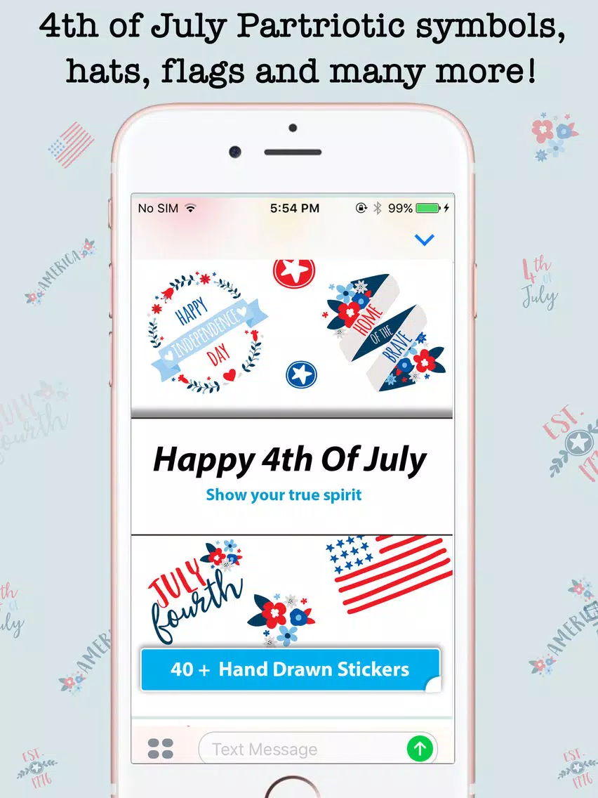 Animated 4th Of July Stickers For iMessage iPad Screenshots
