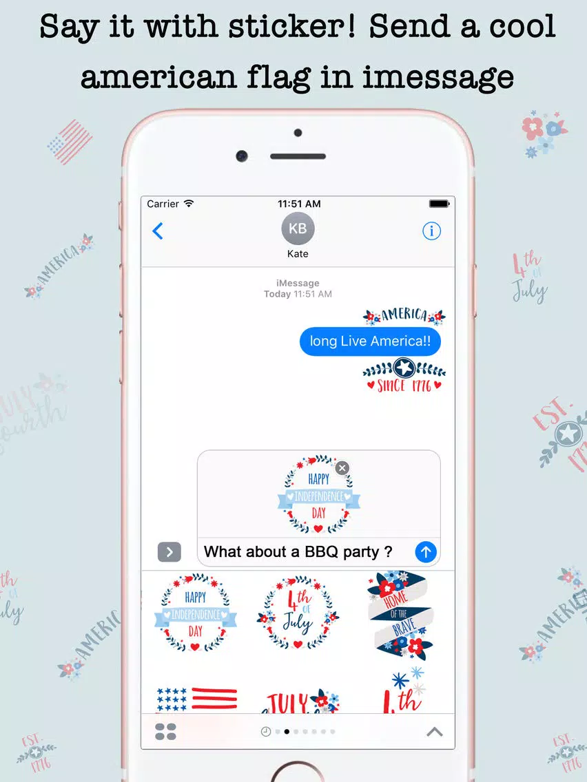 Animated 4th Of July Stickers For iMessage iPad Screenshots