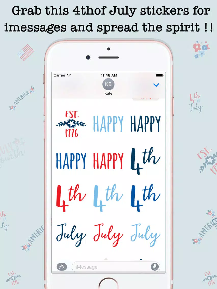 Animated 4th Of July Stickers For iMessage iPad Screenshots