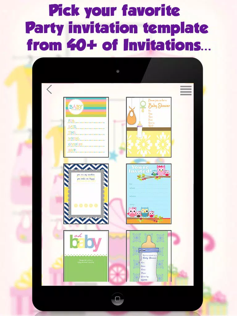 Zrzuty ekranu Baby Shower Cards & Invitations iPad