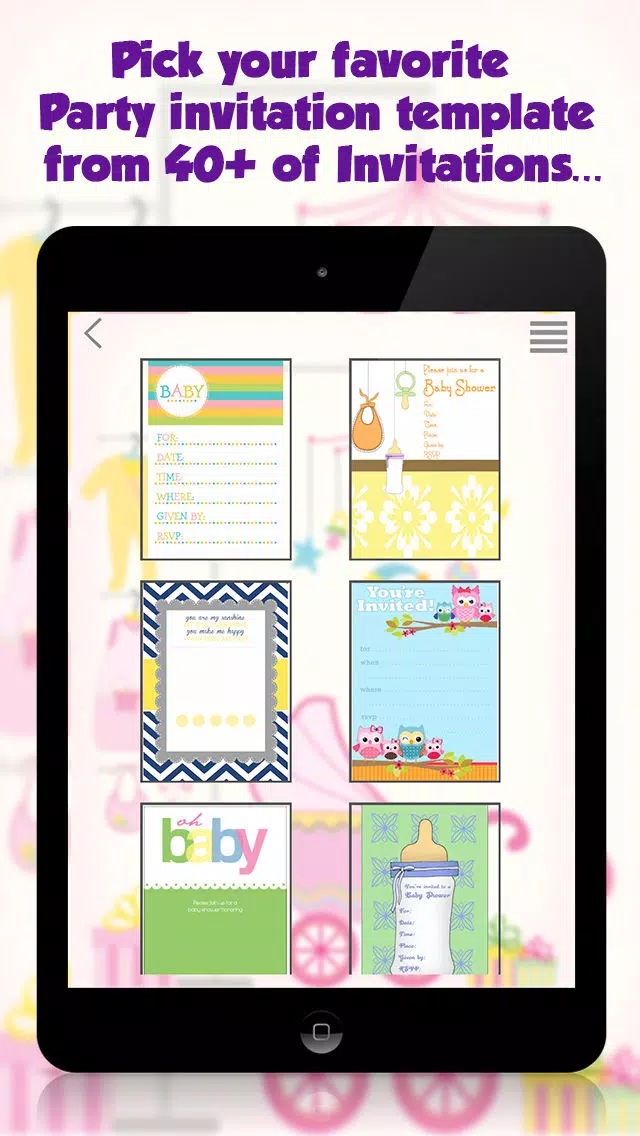 Zrzuty ekranu Baby Shower Cards & Invitations