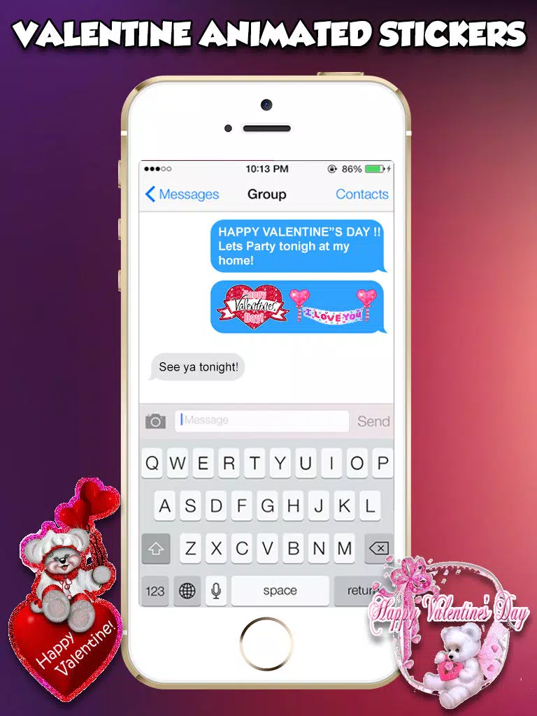 Zrzuty ekranu Valentine's Day 3d Emojis & GIFs iPad