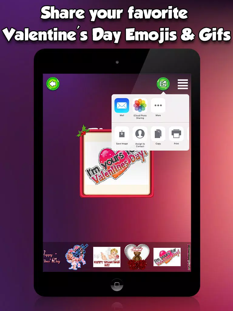 Zrzuty ekranu Valentine's Day 3d Emojis & GIFs iPad