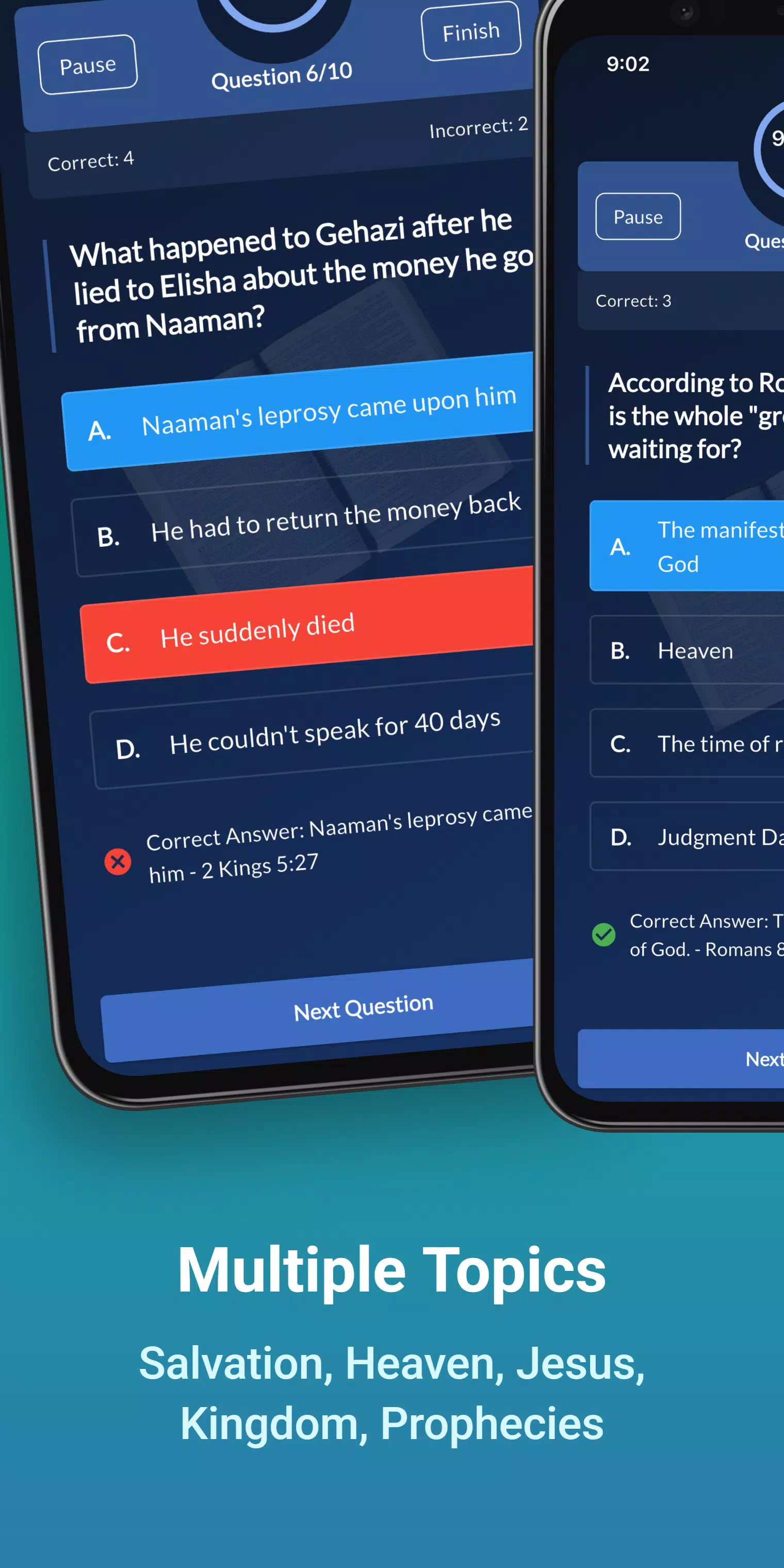 Capturas de tela do Bible Trivia