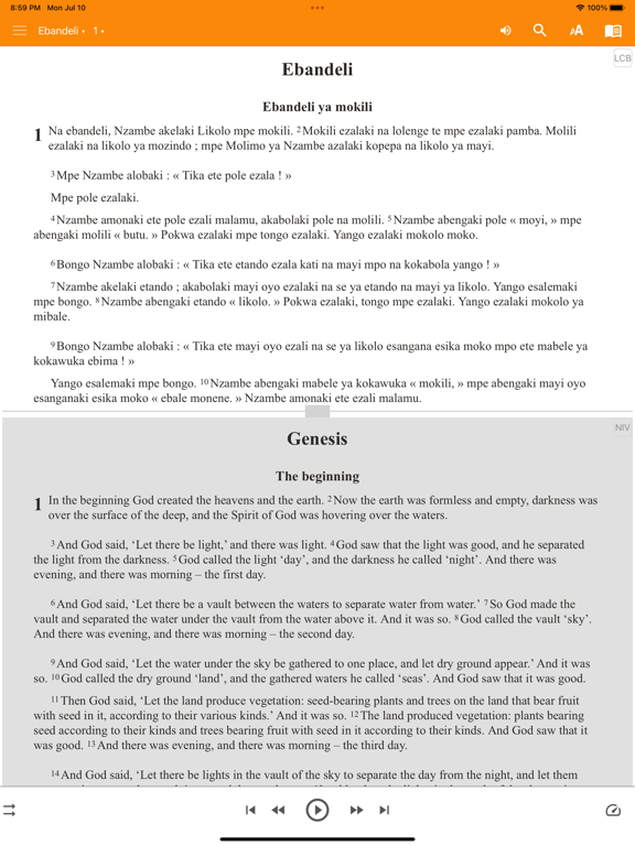 Lingala Bible iPad Screenshots
