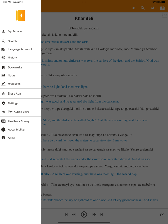 Lingala Bible iPad Screenshots