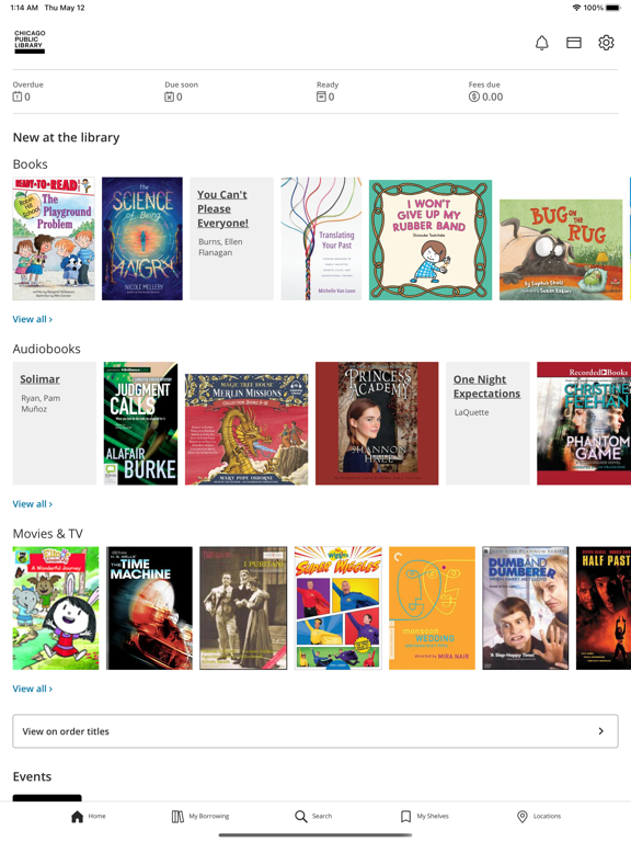 Chicago Public Library iPad Screenshots