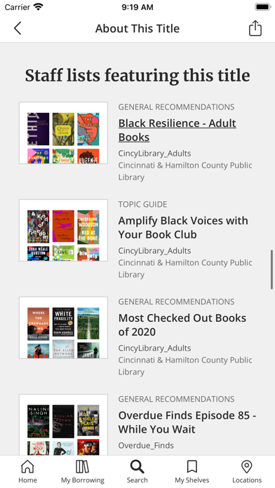 Cincy Library Screenshots