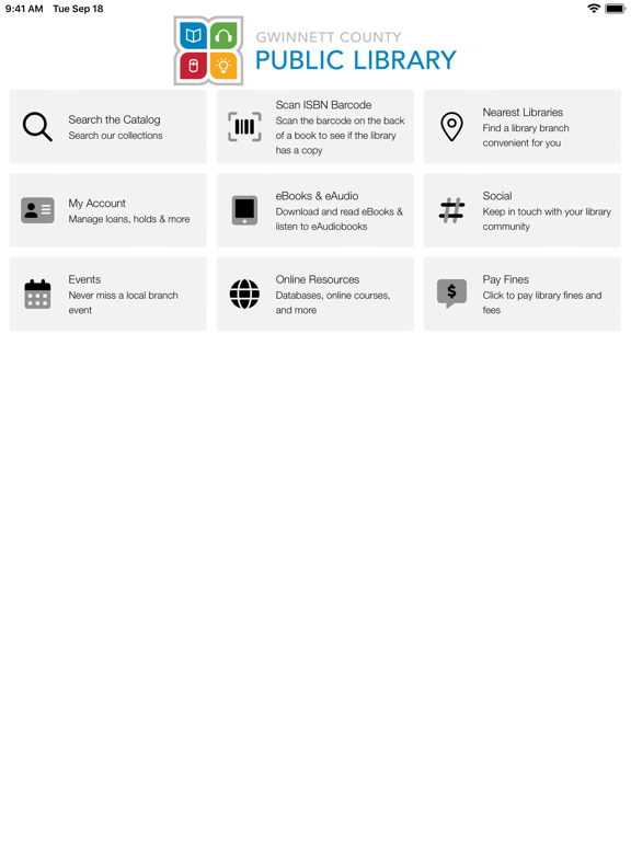 Gwinnett Library iPad Screenshots