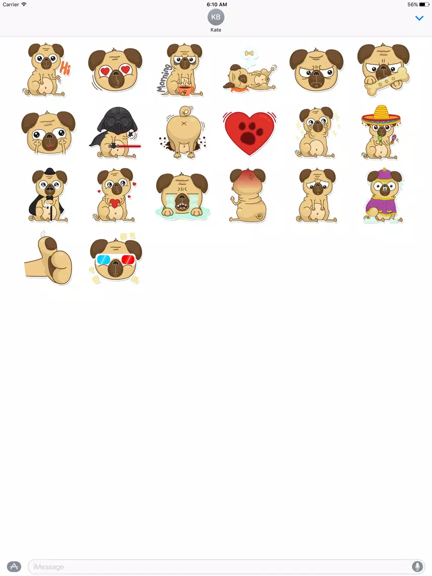 Beanie Babies - Pugsly Sticker Pack for iMessage iPad Screenshots