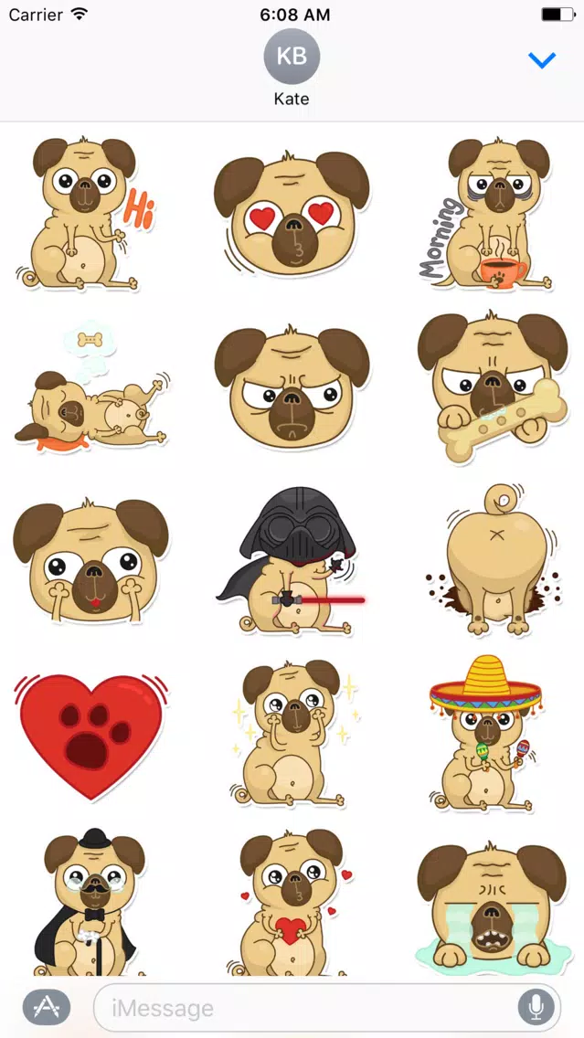 Beanie Babies - Pugsly Sticker Pack for iMessage Screenshots