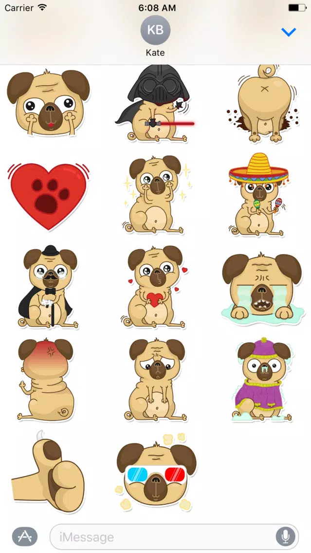 Beanie Babies - Pugsly Sticker Pack for iMessage Screenshots
