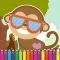 Monkey Coloring Game for Kids Third Edition