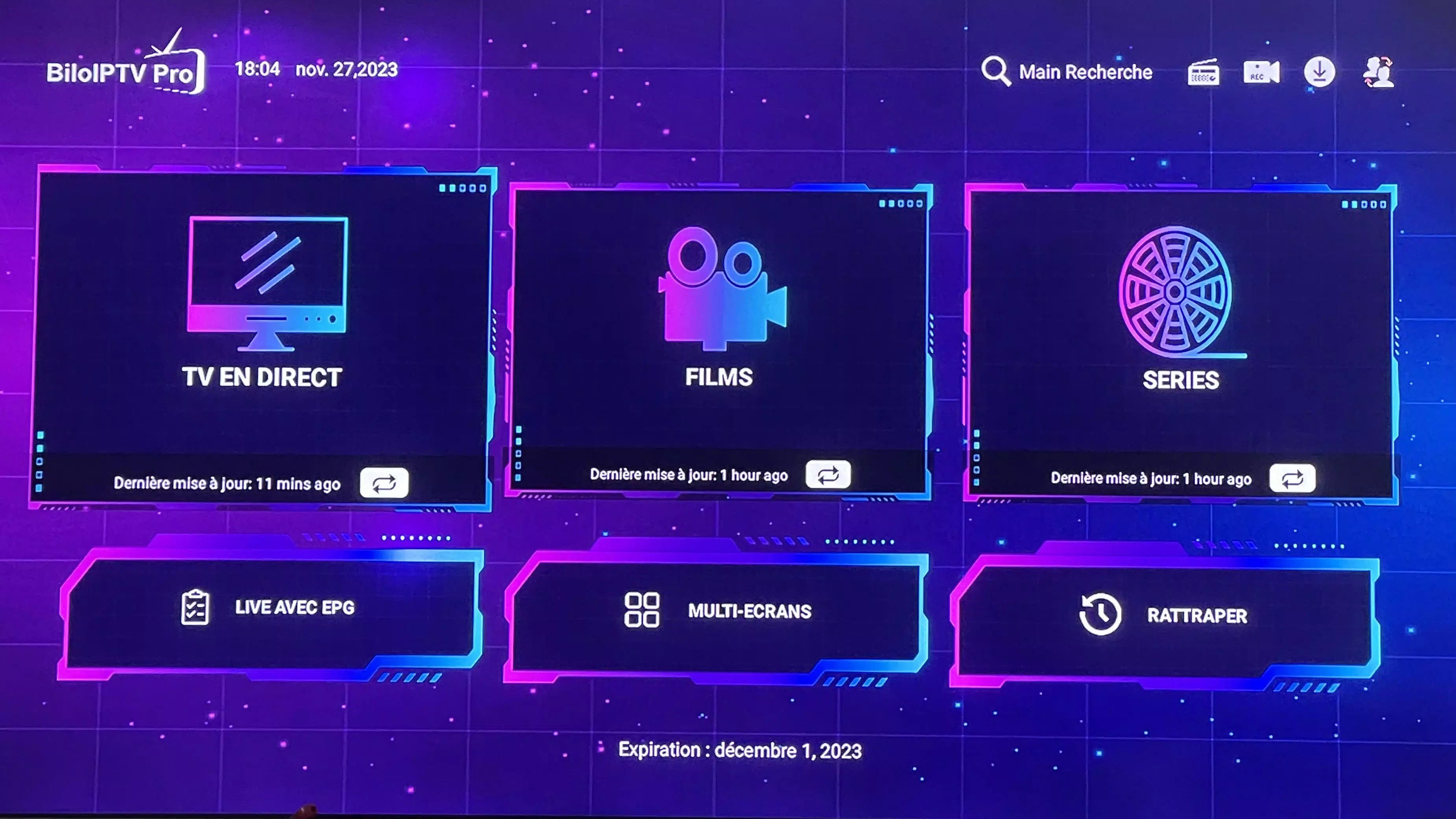 Bilo IPTV Pro Screenshots