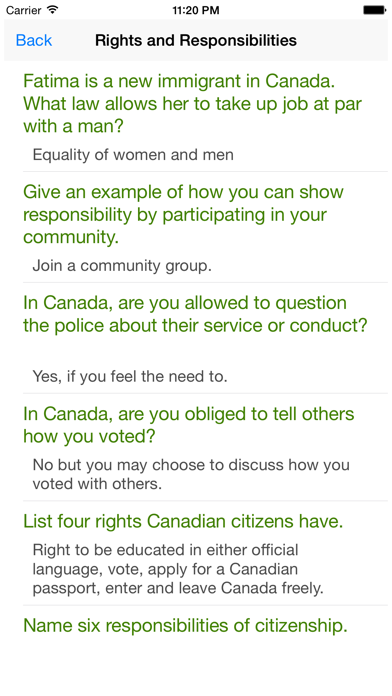 Canadian Citizenship Test - Become Canadian Screenshots