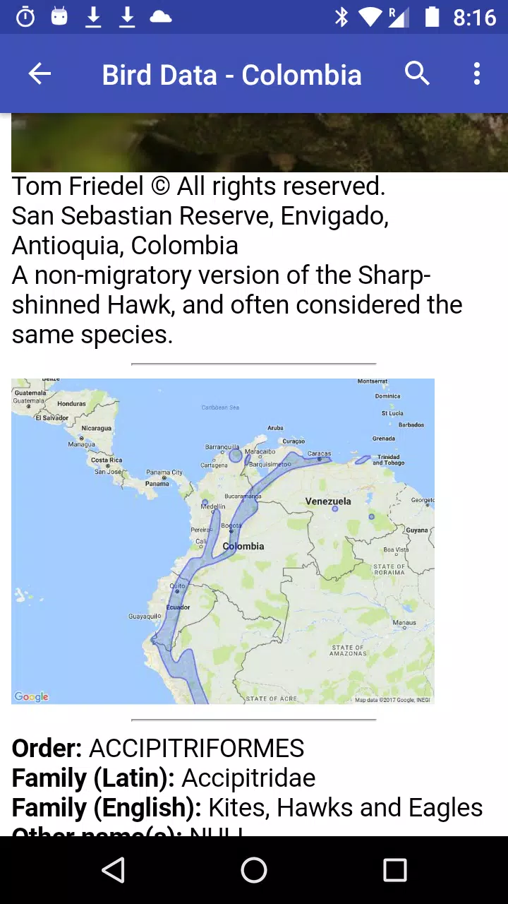 Bird Data - Colombia Screenshots