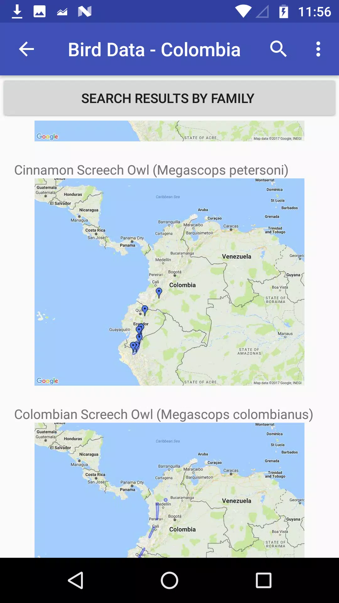 Bird Data - Colombia Screenshots