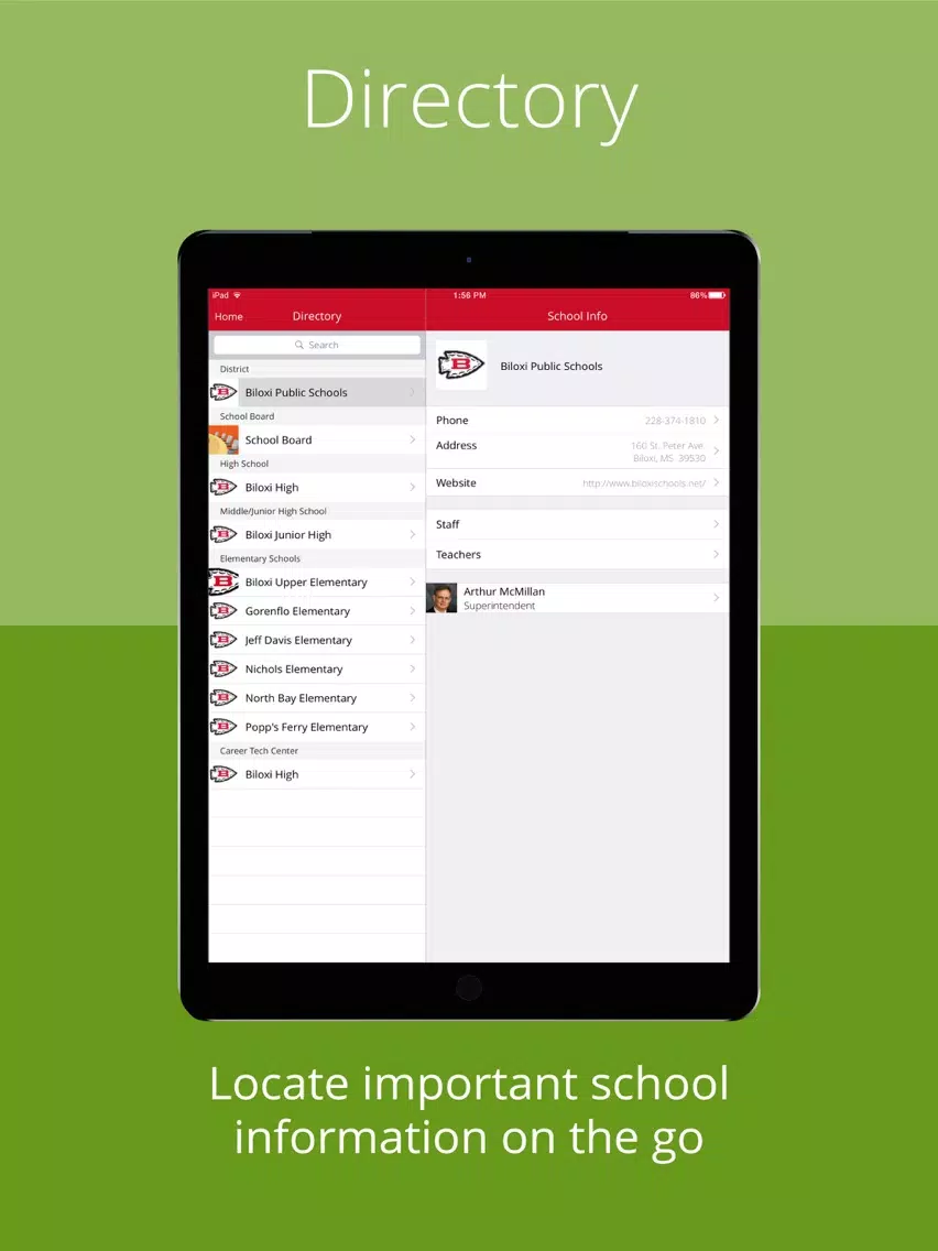 Biloxi Public Schools iPad Screenshots