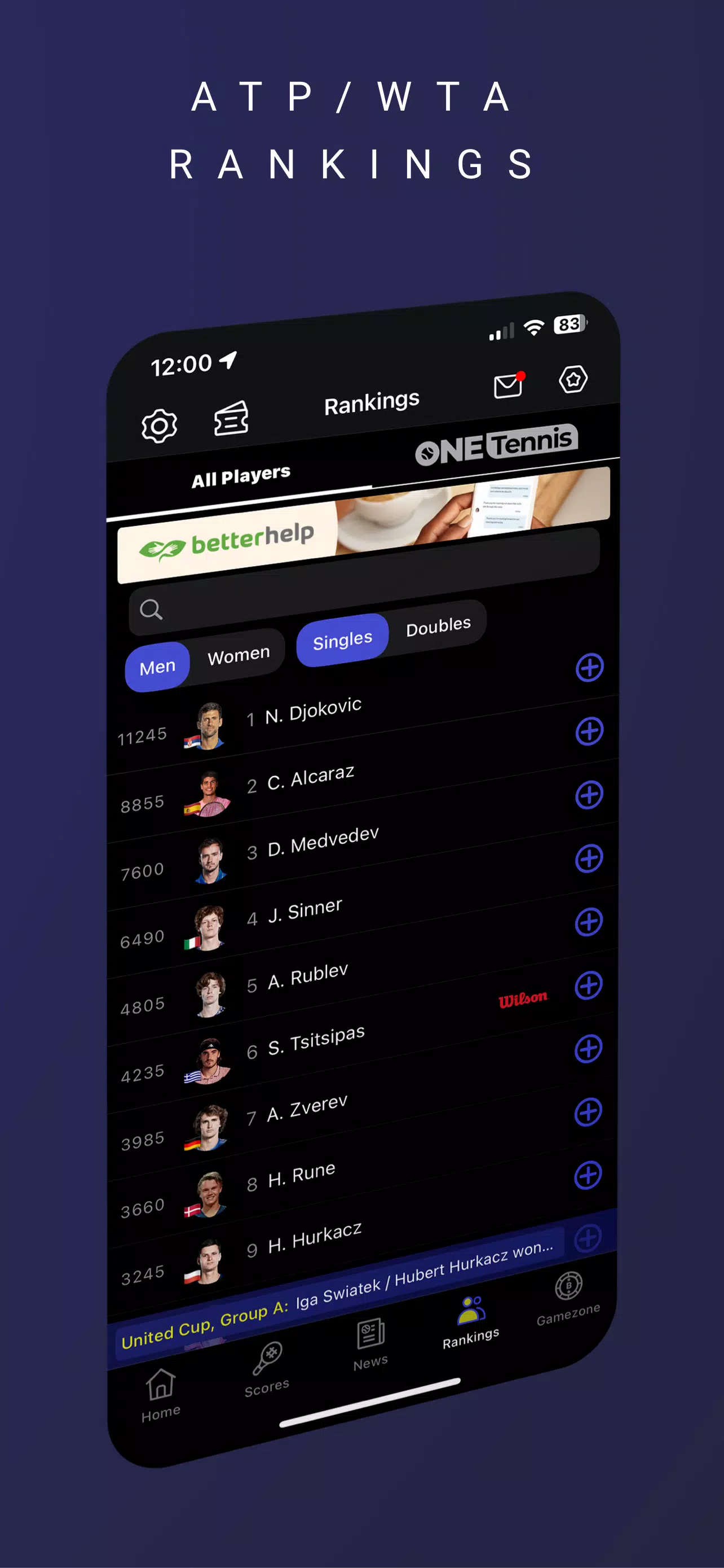 TennisONE Screenshots
