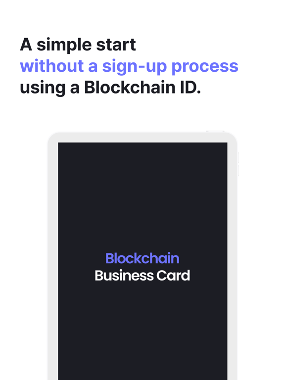 Blockchain Business Card iPad Screenshots