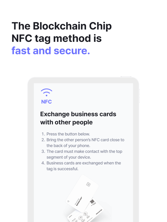 Blockchain Business Card iPad Screenshots