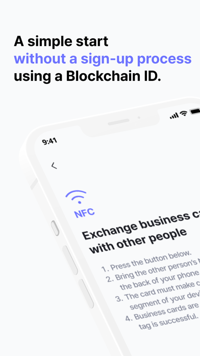 Blockchain Business Card Screenshots