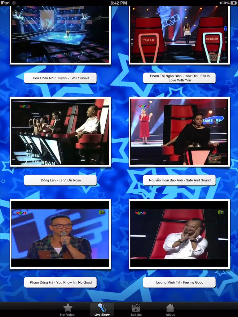 The Voice Vietnam - Giọng Hát Việt 2012 iPad Screenshots