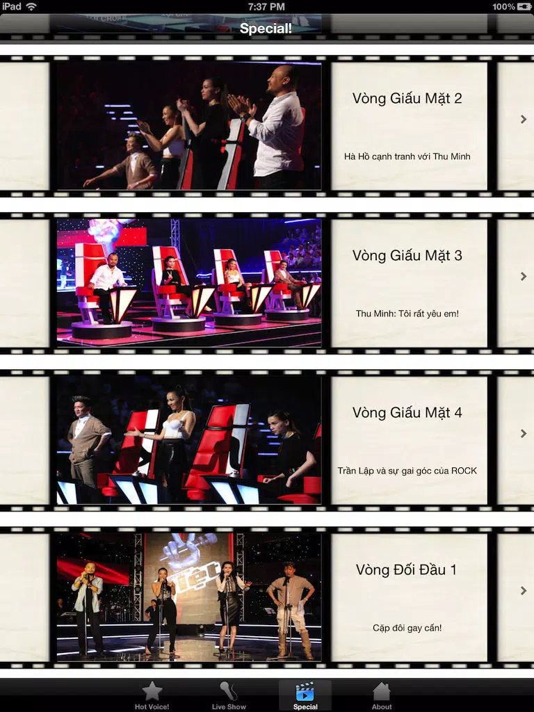 The Voice Vietnam - Giọng Hát Việt 2012 iPad Screenshots