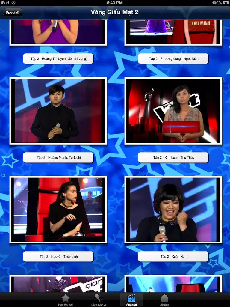 The Voice Vietnam - Giọng Hát Việt 2012 iPad Screenshots