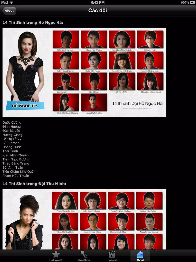 The Voice Vietnam - Giọng Hát Việt 2012 iPad Screenshots