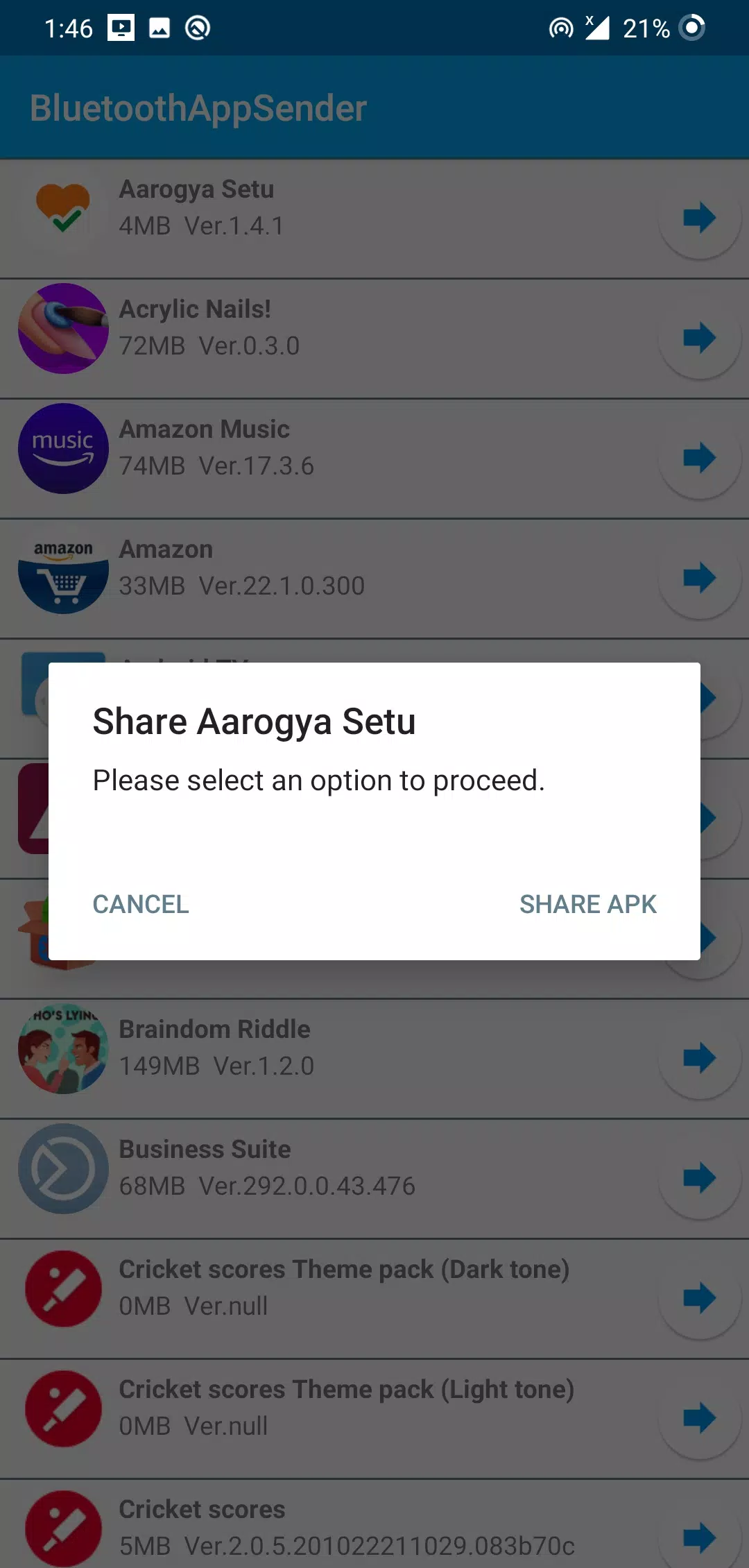 Bluetooth App Share - APK Shar Screenshots