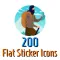 200 Flat Sticker Icons