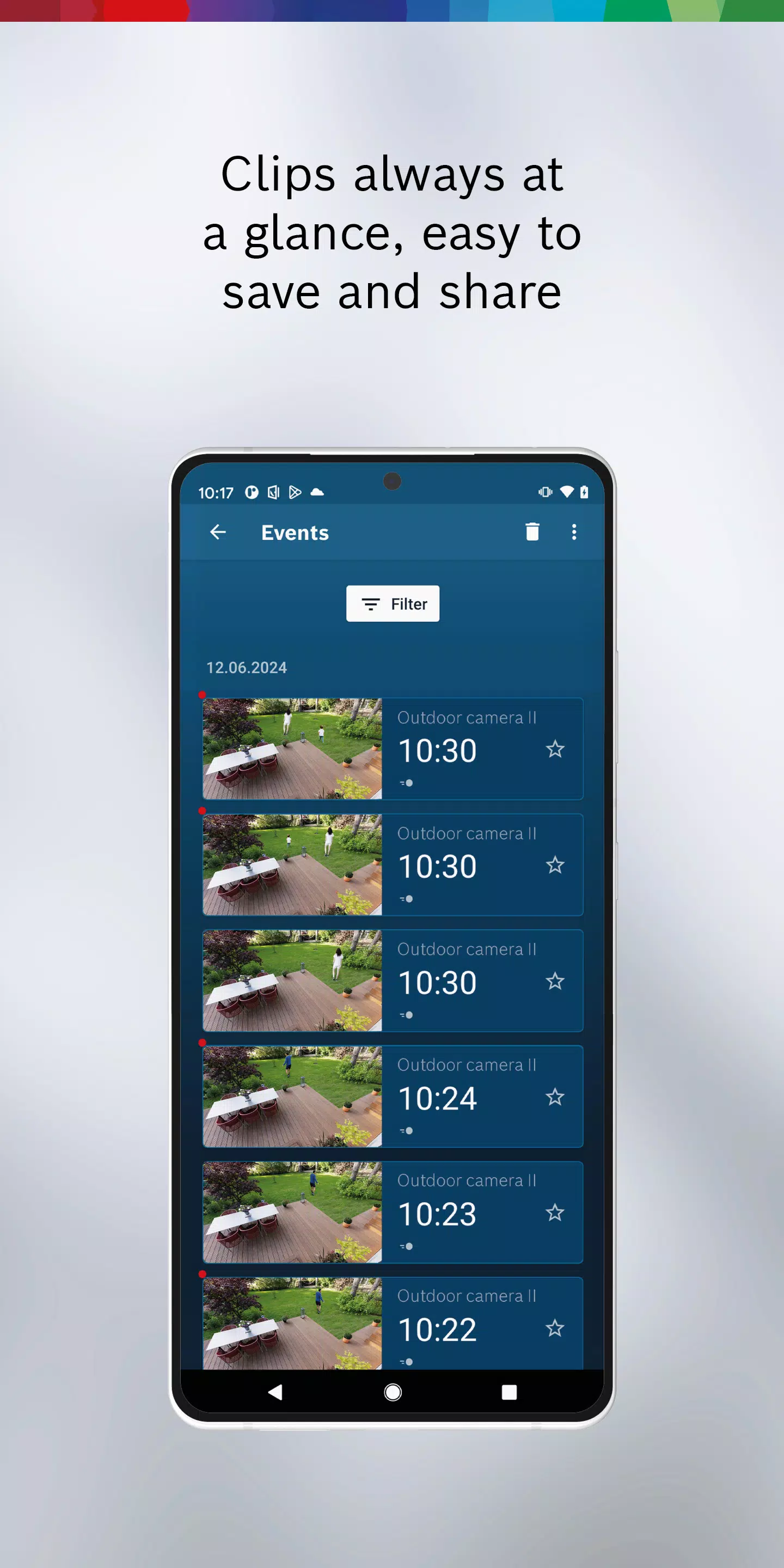 Bosch Smart Camera Screenshots