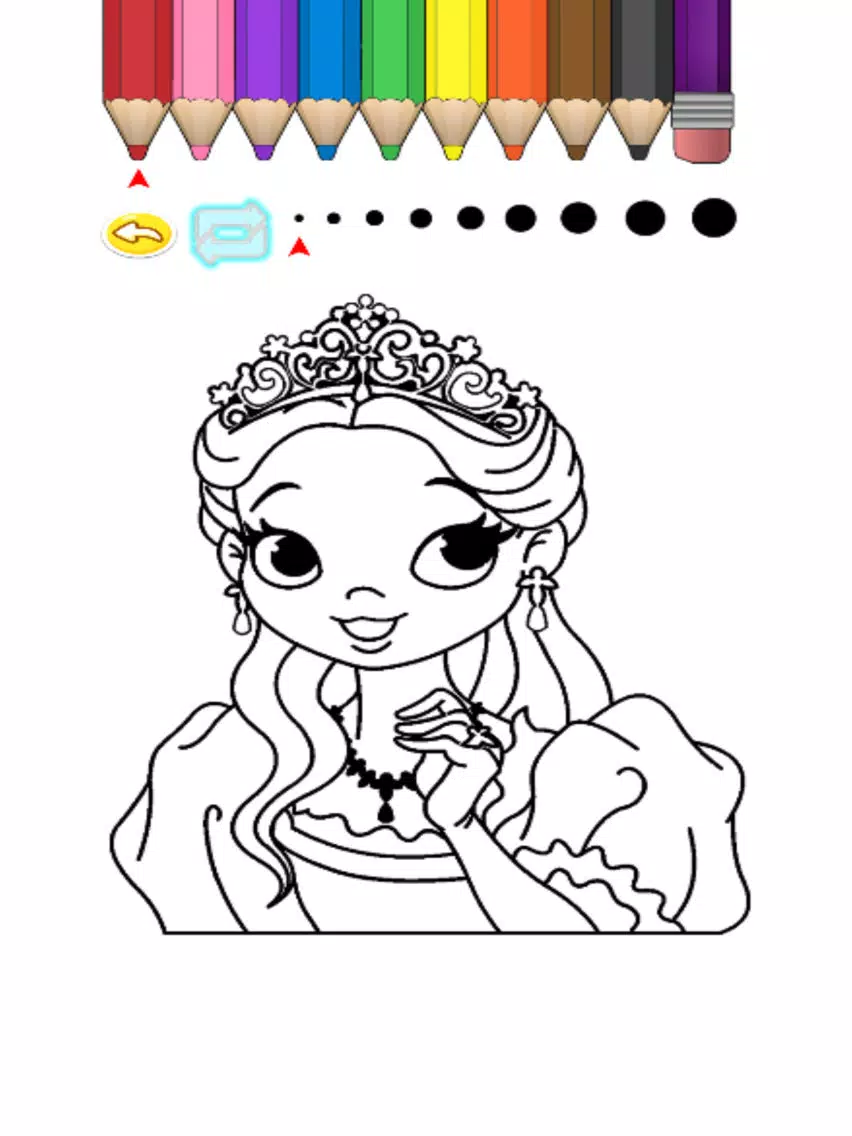 Kids Coloring Book - Princess Midori iPad Screenshots