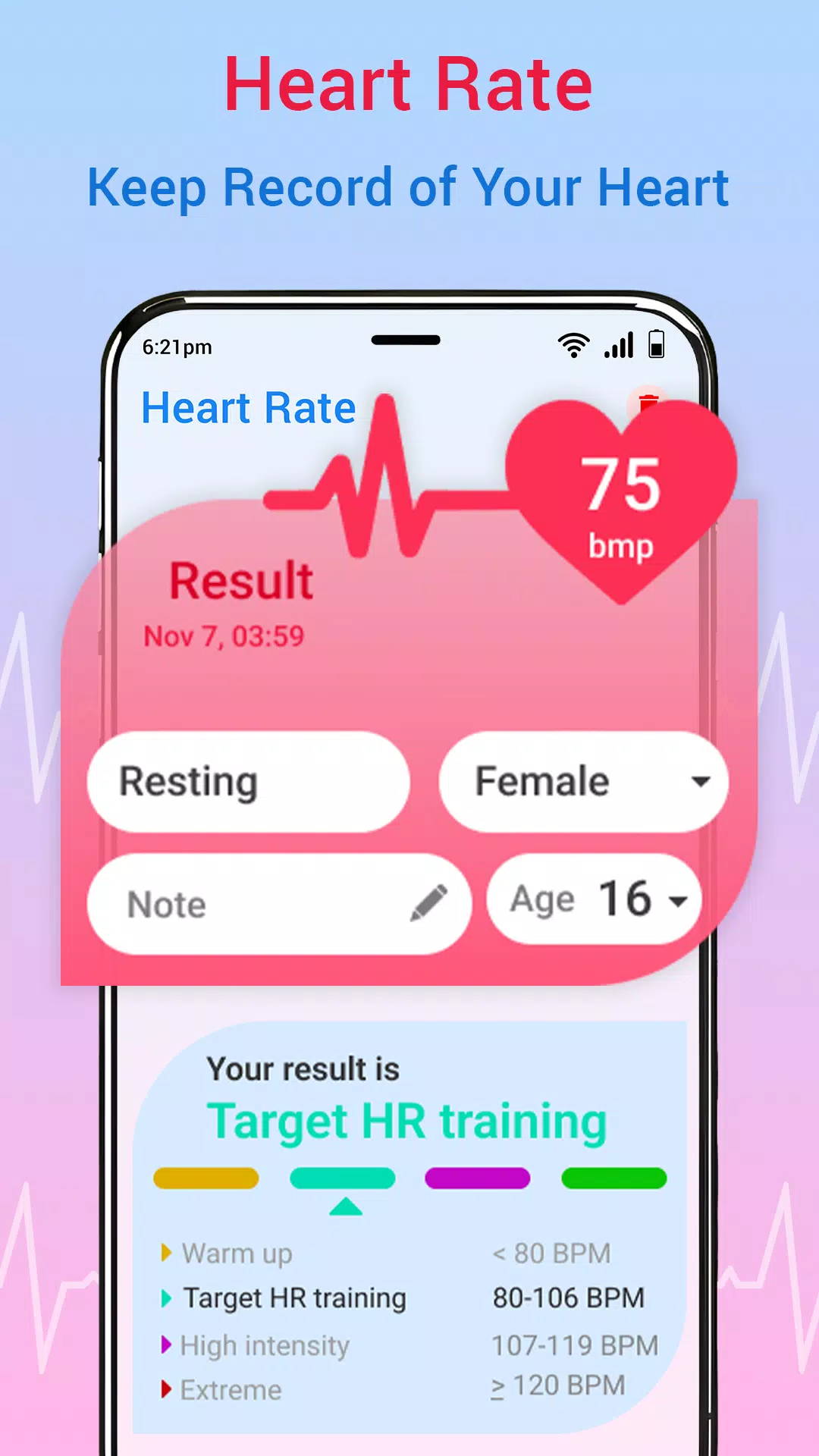 Blood Pressure-Pulse Monitor Screenshots
