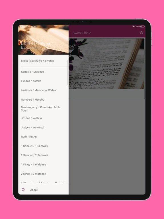 Biblia Takatifu Swahili iPad Screenshots