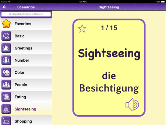 Learn German Vocabulary | German Flashcards iPad Screenshots