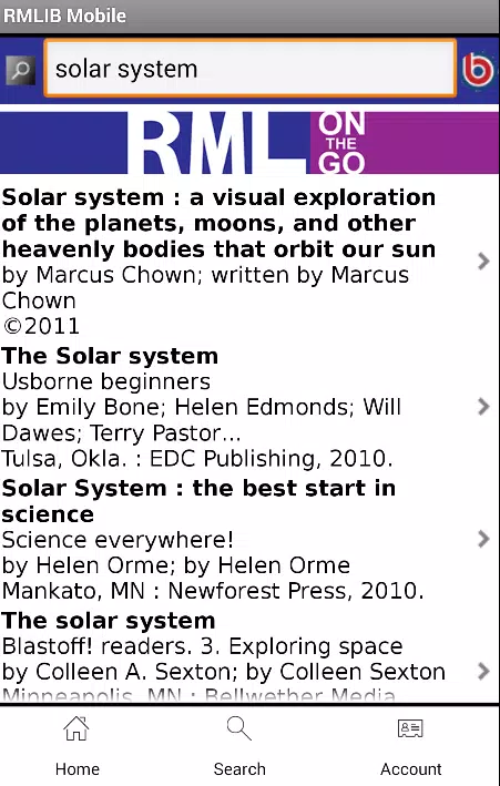 Rolling Meadows Library App Screenshots
