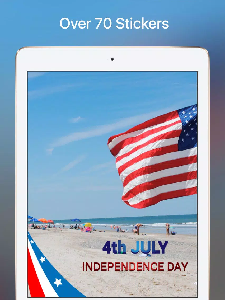 Your Photos —> July 4th Cards... with 76 Independence Day Stickers! iPad Screenshots
