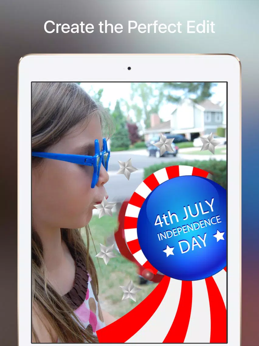 Your Photos —> July 4th Cards... with 76 Independence Day Stickers! iPad Screenshots
