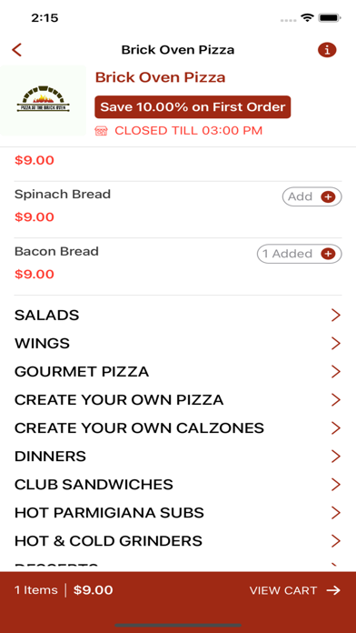 Brick Oven Pizza-Restaurant Screenshots