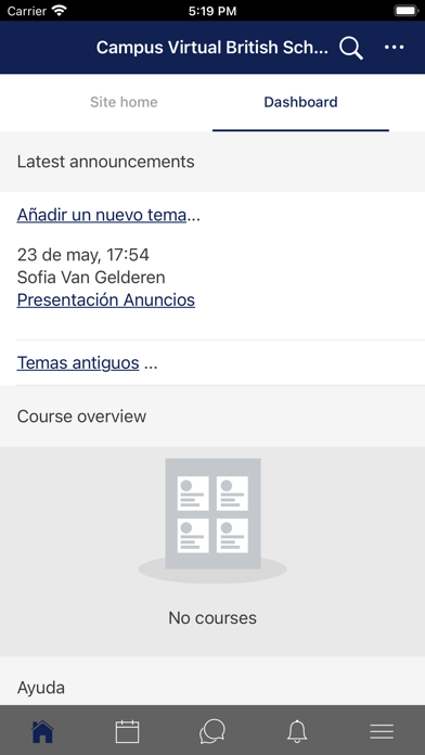Campus Virtual British School Screenshots