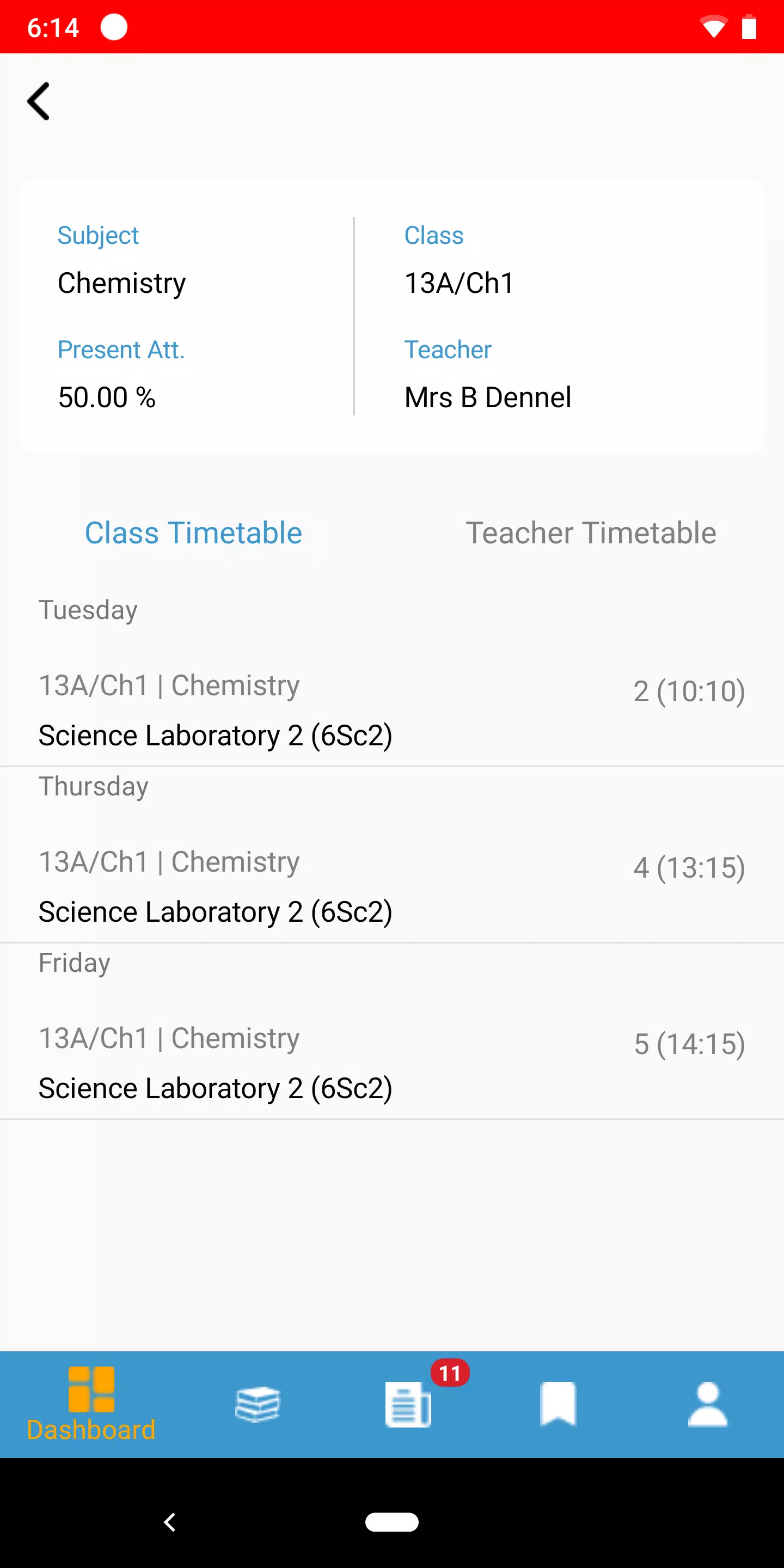 Bromcom Student App Screenshots