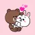 Brown Cony Couple Love Sticker